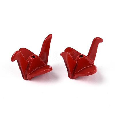 Rack Plating Spray Painted Alloy Beads PALLOY-T091-31E-1