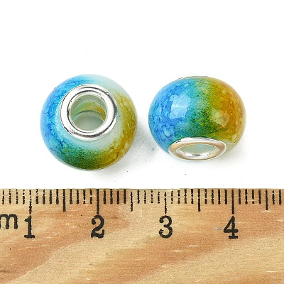 Two Tone Glass European Beads GPDL-K003-01F-1