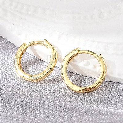 Brass Huggie Hoop Earrings EJEW-F245-06G-1