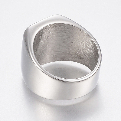 Non-Tarnish 304 Stainless Steel Signet Band Rings for Men RJEW-G091-16-22mm-P-1