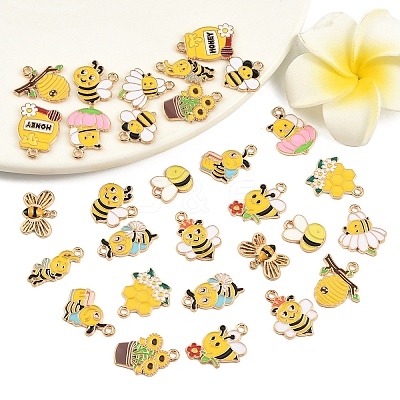 30Pcs 15 Styles Alloy Enamel Charms ENAM-YW0008-39-1