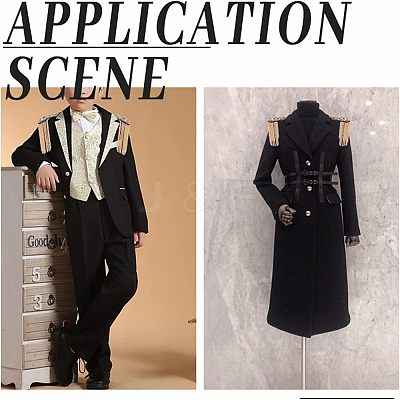 2Pcs Fashion Iron Chain Tassel Epaulettes AJEW-FH0003-80-1