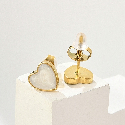 304 Stainless Steel Enamel Stud Earrings LS-EJEW-G421-01G-01-1