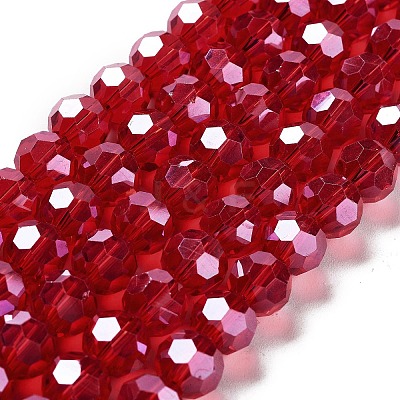 Electroplate Transparent Glass Beads Strands EGLA-A035-T10mm-A01-1