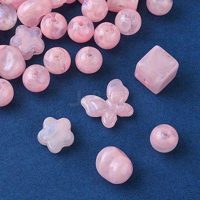 Opaque Acrylic Beads OACR-YW0001-73D-1