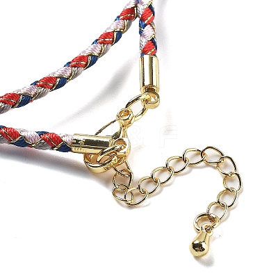 Polyester Cord Braided Necklace Makings MAK-L043-03G-20-1