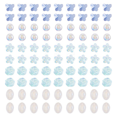 100Pcs 5 Styles Electroplate Transparent Glass Beads EGLA-TA0013-35A-1