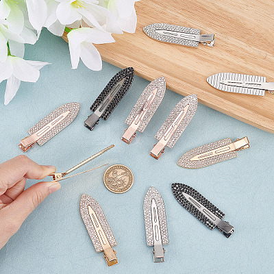 16Pcs 4 Colors Surfboard Shaped Alloy Rhinestone Alligator Hair Clips PHAR-CP0001-10-1