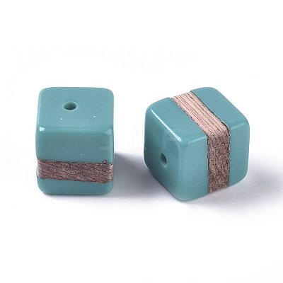 Resin & Wood Beads RESI-WH0008-22D-1