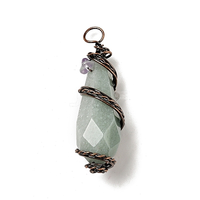 Natural Green Aventurine Pointed Big Pendants G-G860-03R-06-1