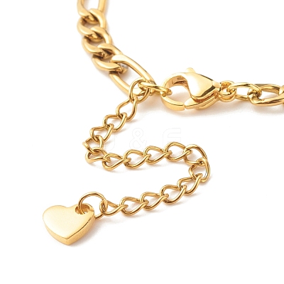 304 Stainless Steel Figaro Chain Bracelet with Toggie Clasp for Women BJEW-JB07690-1