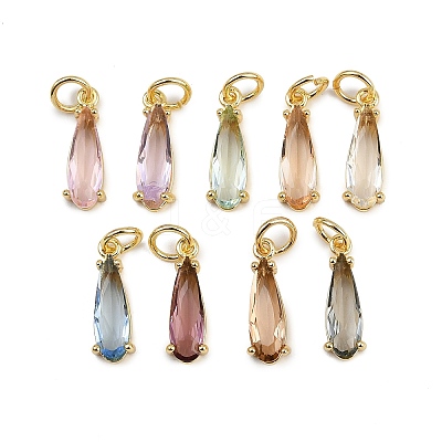 Brass Micro Pave Cubic Zirconia Pendants KK-C114-25G-1