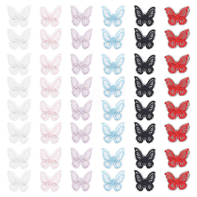 48Pcs 6 Colors Lace Butterfly Alligator Hair Clips PHAR-CP0001-15-1