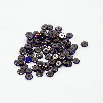 Electroplate Non-magnetic Synthetic Hematite Beads Strands G-J216F-09-1