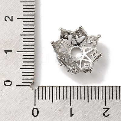 Brass Micro Pave Clear Cubic Zirconia Bead Caps KK-C072-01B-P-1
