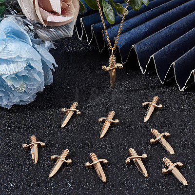 10Pcs Brass Pendants KK-BBC0017-54-1