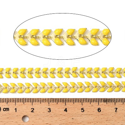 Brass Enamel Leaf Link Chains CHC-F021-02G-05-1