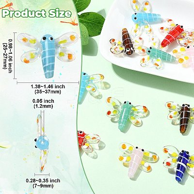 12Pcs 6 Colors Autumn Theme Handmade Lampwork Beads LAMP-CJ0002-91-1