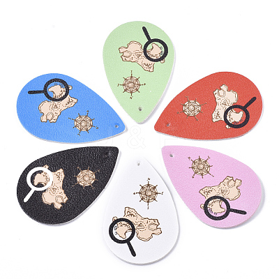 PU Leather Big Pendants FIND-T059-021-1