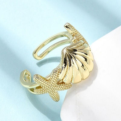 Brass Cuff Rings for Women RJEW-H262-06D-G-1
