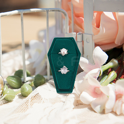 Halloween Theme Coffin Shaped Velvet Finger Ring Boxes VBOX-WH0015-01B-1