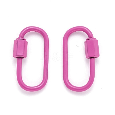 Spray Painted Brass Screw Carabiner Lock Clasps KK-B032-06-1