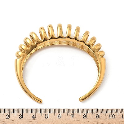 304 Stainless Steel Cuff Bangles for Women BJEW-G750-05G-1