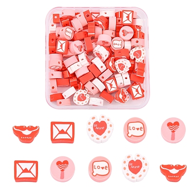 100Pcs Handmade Polymer Clay Beads CLAY-YW0001-66-1