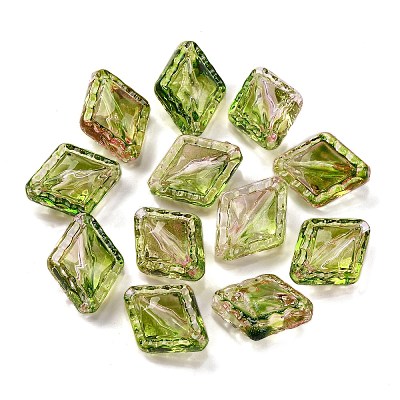 51Pcs Transparent Two Tone Acrylic Beads MACR-K359-19B-1