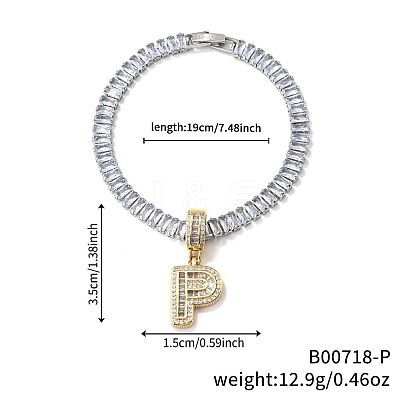 Fashionable Brass Micro Pave Clear Cubic Zirconia Charm Bracelets AF9298-16-1