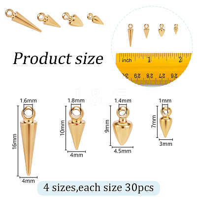 120Pcs 4 Style Brass Pendants KK-AR0004-07-1