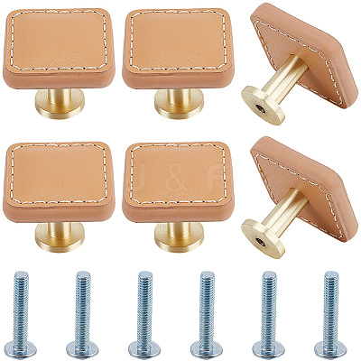 6Pcs Imitation Leather Jewelry Box Drawer Handles FIND-CL0001-69B-1