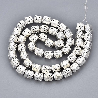 Electroplated Natural Lava Rock Beads Strands G-T114-65S-1