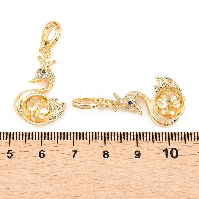 Brass Micro Pave Cubic Clear Zirconia Peg Bails Pendants KK-H538-18G-1