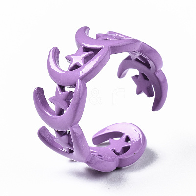 Spray Painted Brass Cuff Rings RJEW-S044-149-1