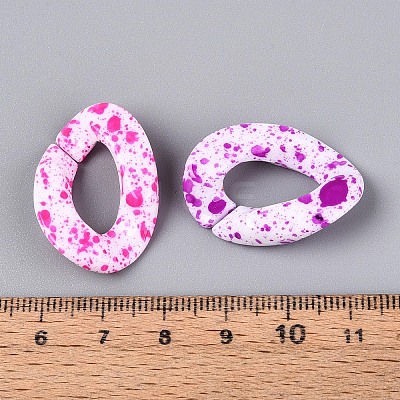 Spray Painted Opaque Acrylic Linking Rings SACR-T017-59M-B-1