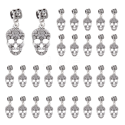 50Pcs Tibetan Style Alloy European Dangle Charms FIND-DC0002-79-1