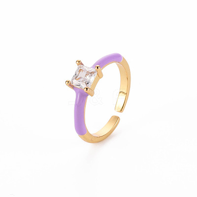 Brass Enamel Cuff Rings RJEW-T016-32C-NF-1