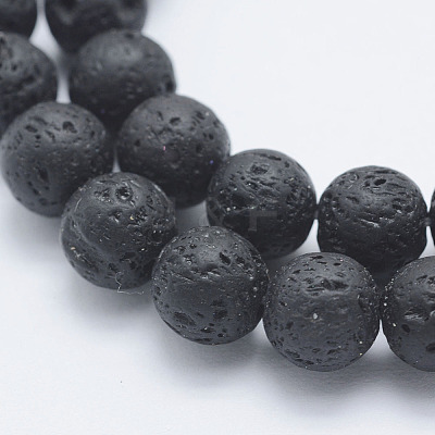 Synthetic Lava Rock Beads Strands G-F549-8mm-B10-1