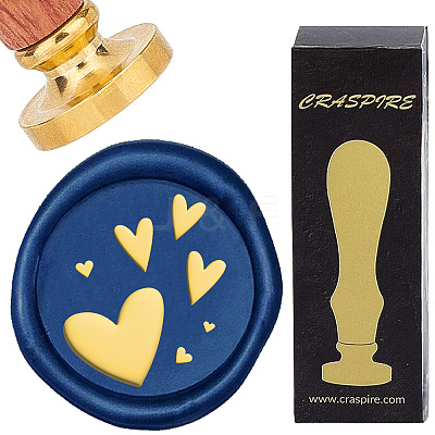 Brass Wax Seal Stamps with Wood Handle AJEW-WH0412-0232-1