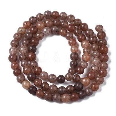 Natural Purple Aventurine Round Bead Strands G-E334-4mm-21-1