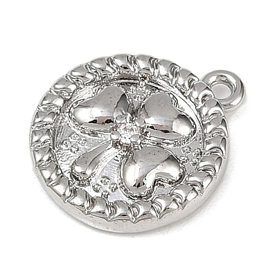 Brass Pave Clear Cubic Zirconia Pendants KK-L238-06P-1