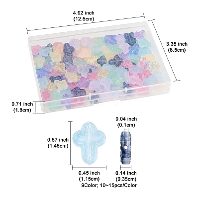 120Pcs 9 Colors Transparent Spray Paint Glass Beads GLAA-FS0002-12C-1