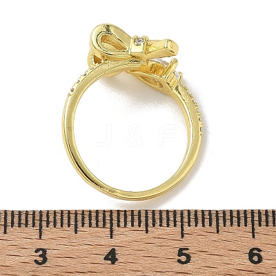 Brass Micro Pave Cubic Zirconia Cuff Open Rings RJEW-C163-17G-1