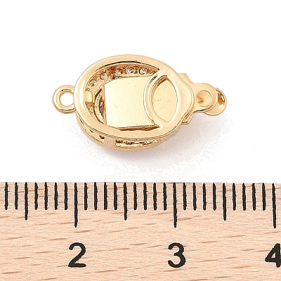 Brass Micro Pave Cubic Zirconia Box Clasps KK-C080-12G-02-1