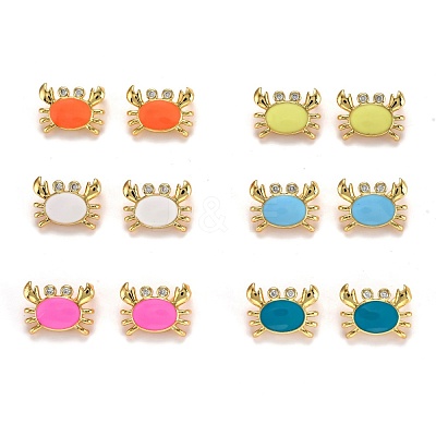 Real 18K Gold Plated Brass Micro Pave Clear Cubic Zirconia Charms ZIRC-L100-020-G-1