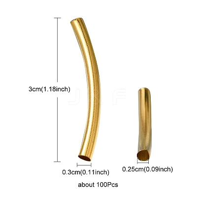 100Pcs Brass Tube Beads KK-YW0001-61-1