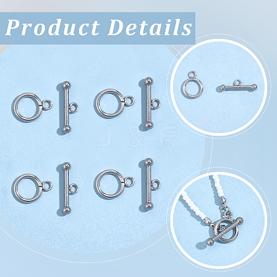 25Pcs 304 Stainless Steel Toggle Clasps STAS-BBC0009-60B-1