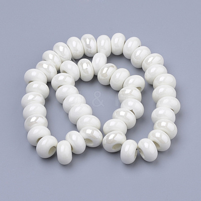 Glazed Porcelain Rondelle Beads PORC-Q219-15x9-F26-1