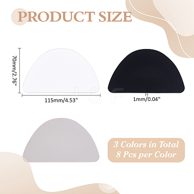 24Pcs 3 Colors Cloth Shoe Heel Repair Patch AJEW-ME0003-19-1